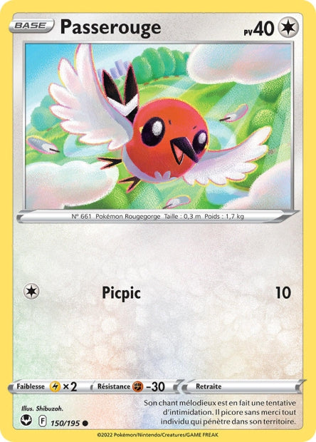Carte Pokémon Passerouge 150/195 SIT Tempete Argentee EB12 Neuf FR LorenZone
