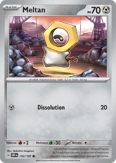 Carte Pokémon Meltan 152/197 Flammes Obsidiennes EV03 LorenZone