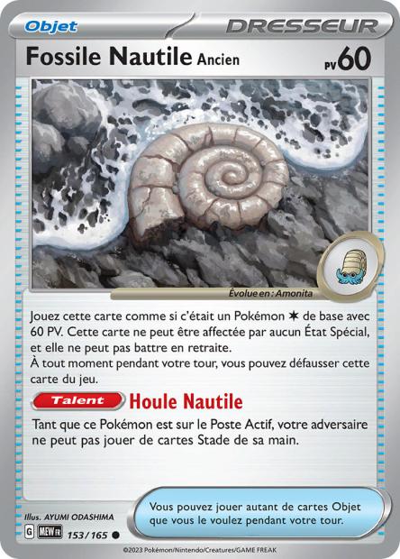 Carte Pokémon Vieil Ambre Ancien 154/165 MEW 151 EV3_5  Neuf FR LorenZone