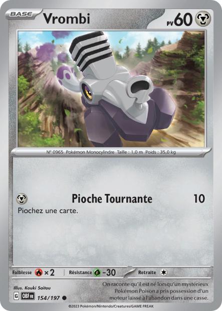Carte Pokémon Vrombi 154/197 Flammes Obsidiennes EV03 LorenZone