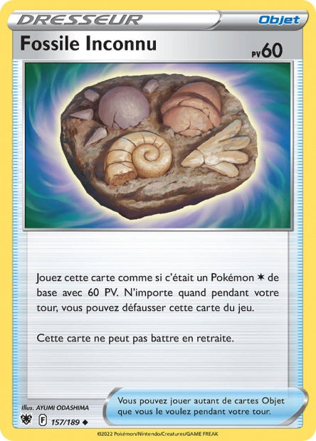 Carte Pokémon Fossile Inconnu 157/189 ASR EB10 LorenZone