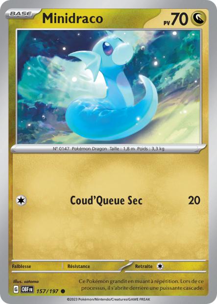 Carte Pokémon Minidraco 157/197 Flammes Obsidiennes EV03 LorenZone