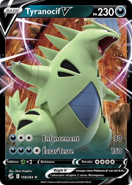 Carte Pokémon Tyranocif V 158/264 FST EB08 LorenZone