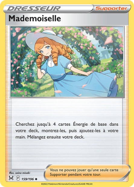 Carte Pokémon Mademoiselle 159/196 LOR Origine Perdue EB11 Neuf FR LorenZone