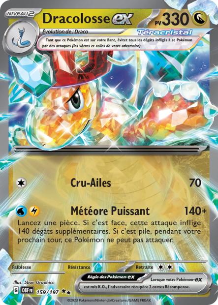 Carte Pokémon Dracolosse EX 159/197 Flammes Obsidiennes EV03 LorenZone