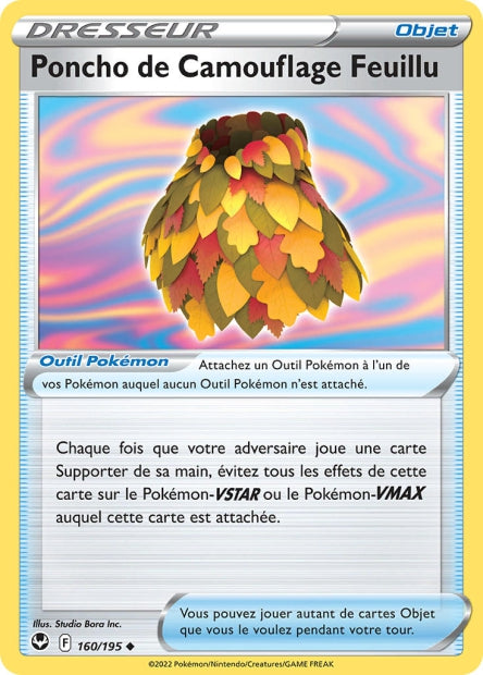 Carte Pokémon Poncho de camouflage feuillu 160/195 SIT Tempete Argentee EB12 Neuf FR LorenZone