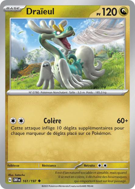 Carte Pokémon Draïeul 161/197 Flammes Obsidiennes EV03 LorenZone