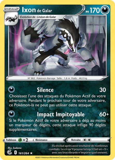Carte Pokémon Ixon de Galar 161/264 FST EB08 LorenZone