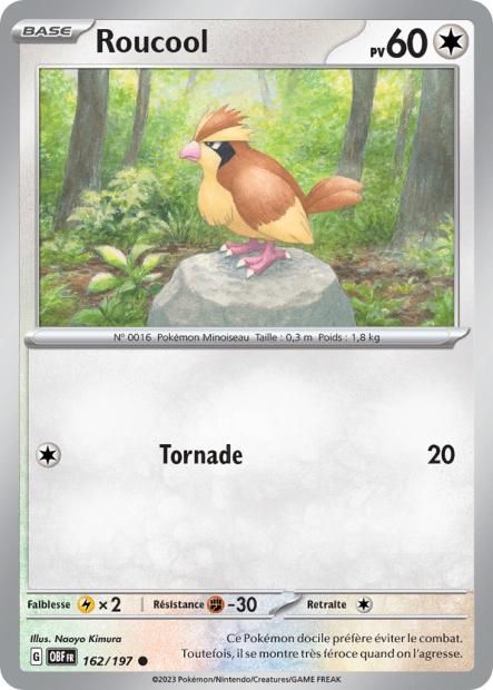 Carte Pokémon Roucool 162/197 Flammes Obsidiennes EV03 LorenZone