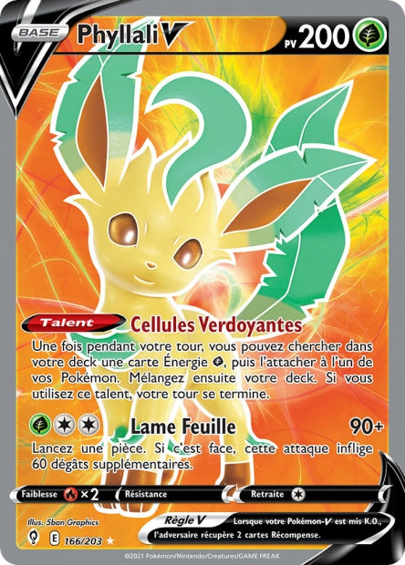 Carte Pokémon Phyllali V 166/203 EVS EB07 LorenZone