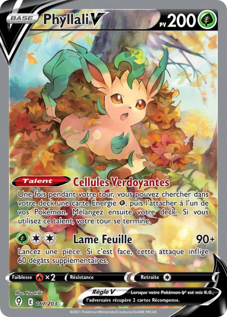 Carte Pokémon Phyllali V 167/203 EVS EB07 LorenZone