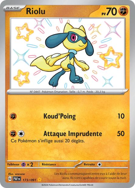 Carte Pokémon Riolu 173/091 Destinees de Palea EV4_5 LorenZone