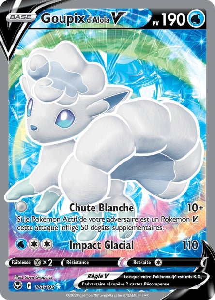 Carte Pokémon Goupix de Alola V 173/195 SIT Tempete Argentee EB12 Neuf FR LorenZone