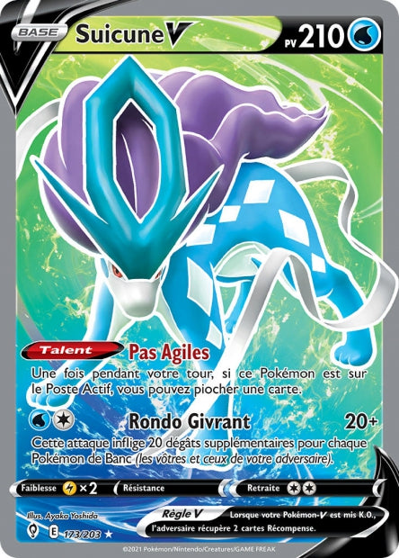 Carte Pokémon Suicune V 173/203 EVS EB07 LorenZone