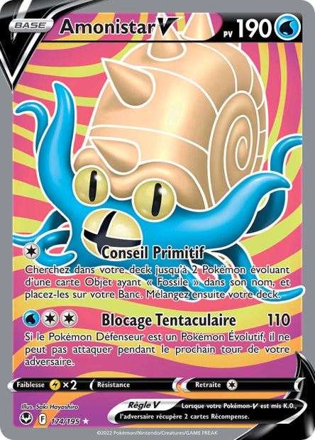 Carte Pokémon Amonistar V 174/195 SIT Tempete Argentee EB12 Neuf FR LorenZone