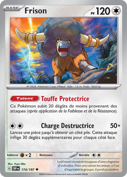 Carte Pokémon Frison 174/197 Flammes Obsidiennes EV03 LorenZone