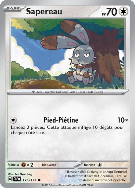 Carte Pokémon Sapereau 175/197 Flammes Obsidiennes EV03 LorenZone