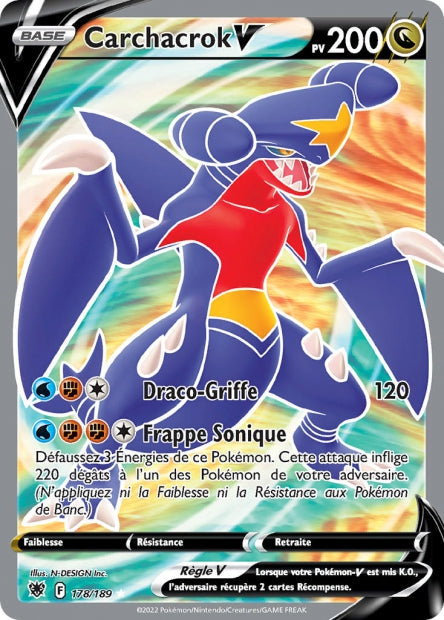 Carte Pokémon Carchacrock V 178/189 ASR EB10 LorenZone