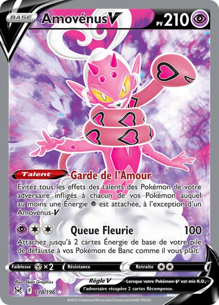 Carte Pokémon Amovénus V 178/196 LOR Origine Perdue EB11 Neuf FR LorenZone