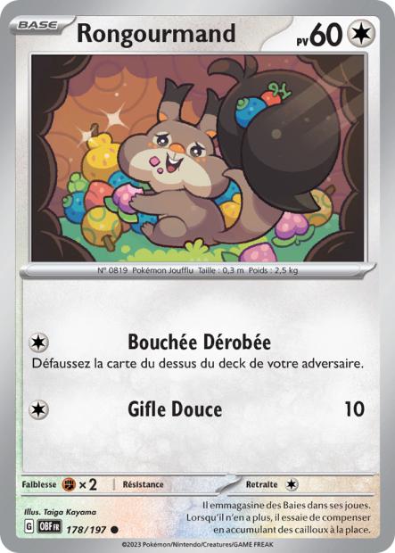 Carte Pokémon Rongourmand 178/197 Flammes Obsidiennes EV03 LorenZone