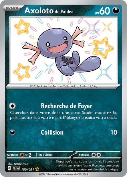 Carte Pokémon Axoloto de Paldea 180/091 Destinees de Palea EV4_5 LorenZone