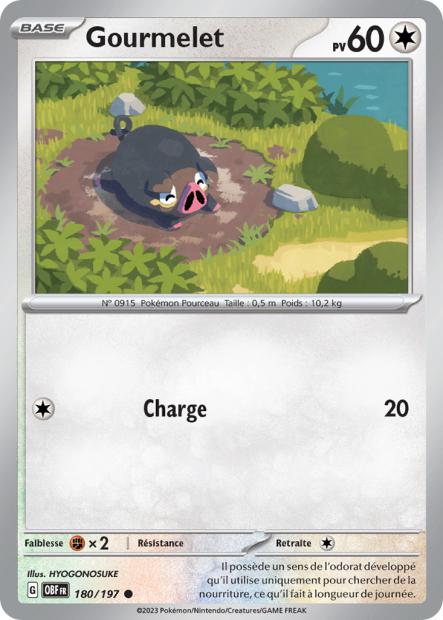 Carte Pokémon Gourmelet 180/197 Flammes Obsidiennes EV03 LorenZone