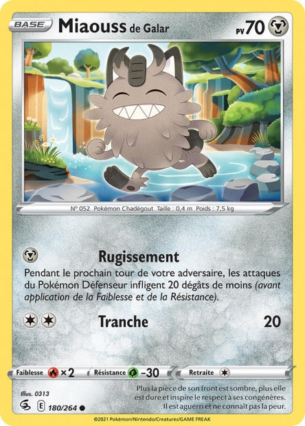 Carte Pokémon Miaouss de Galar 180/264 FST EB08 LorenZone