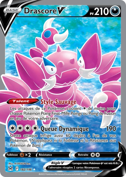 Carte Pokémon Drascore V 182/196 LOR Origine Perdue EB11 Neuf FR LorenZone