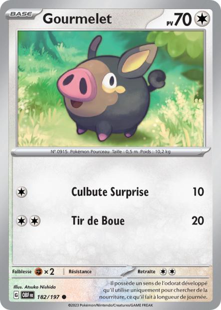 Carte Pokémon Gourmelet 182/197 Flammes Obsidiennes EV03 LorenZone