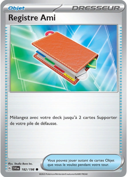 Carte Pokémon Registre Ami 182/198 SV1 EV01 LorenZone