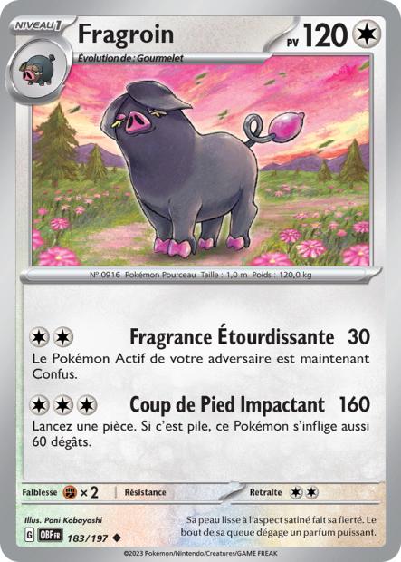 Carte Pokémon Fragroin 183/197 Flammes Obsidiennes EV03 LorenZone