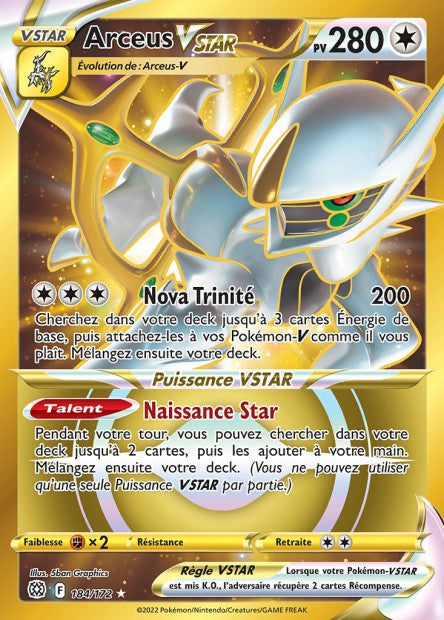 Carte Pokémon Arceus VSTAR 184/172 BRS EB09 LorenZone