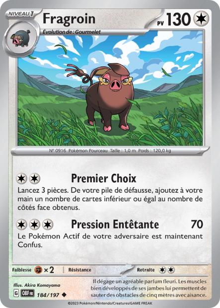 Carte Pokémon Fragroin 184/197 Flammes Obsidiennes EV03 LorenZone