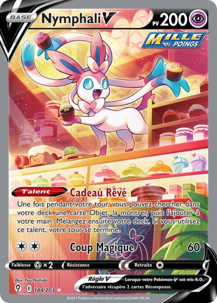 Carte Pokémon Nymphali V 184/203 EVS EB07 LorenZone