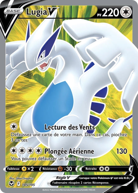 Carte Pokémon Lugia V 185/195 SIT Tempete Argentee EB12 Neuf FR LorenZone