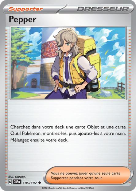 Carte Pokémon Pepper 186/197 Flammes Obsidiennes EV03 LorenZone