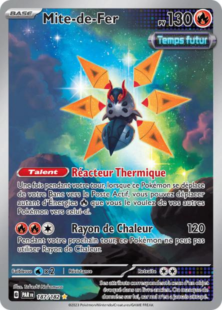 Carte Pokémon Mite de Fer 187/182 PAR Faille Paradoxe EV04 Neuf FR LorenZone