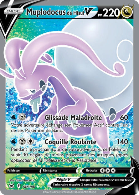 Carte Pokémon Muplodocus de Hisui V 187/196 LOR Origine Perdue EB11 Neuf FR LorenZone