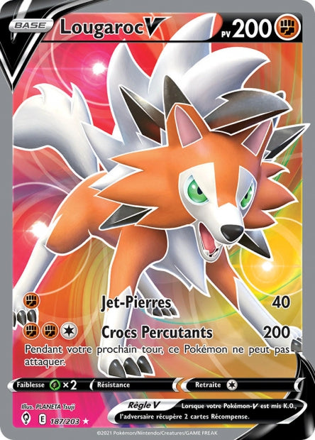 Carte Pokémon Lougaroc V 187/203 EVS EB07 LorenZone