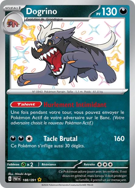 Carte Pokémon Dogrino 188/091 Destinees de Palea EV4_5 LorenZone