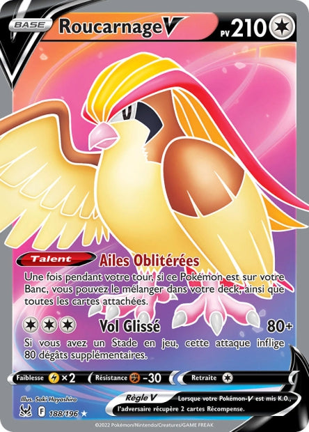 Carte Pokémon Roucarnage V 188/196 LOR Origine Perdue EB11 Neuf FR LorenZone