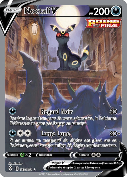 Carte Pokémon Noctali V 189/203 EVS EB07 LorenZone