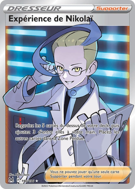 Carte Pokémon Expérience de Nikolaï 190/196 LOR Origine Perdue EB11 Neuf FR LorenZone