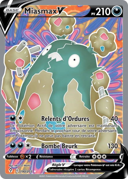 Carte Pokémon Miasmax V 190/203 EVS EB07 LorenZone