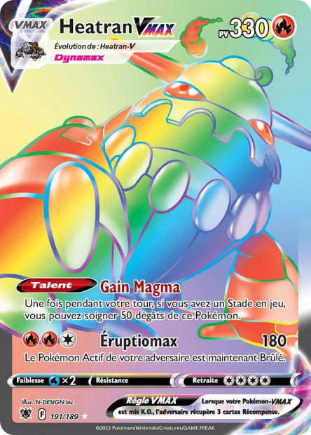 Carte Pokémon Heatran VMAX 191/189 ASR EB10 LorenZone