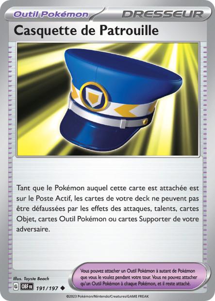 Carte Pokémon Casquette de Patrouille 191/197 Flammes Obsidiennes EV03 LorenZone