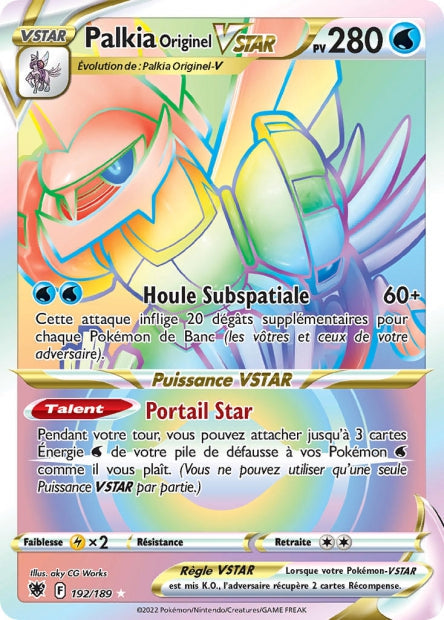 Carte Pokémon Palkia Originel VSTAR 192/189 ASR EB10 LorenZone