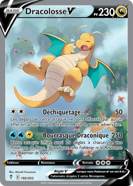 Carte Pokémon Dracolosse V 192/203 EVS EB07 LorenZone
