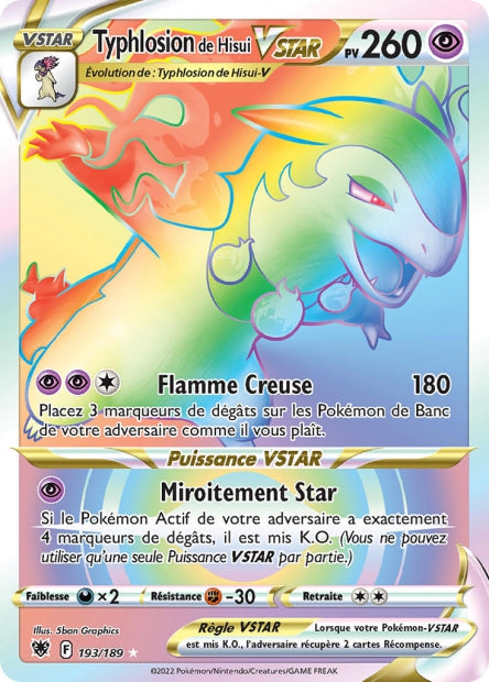 Carte Pokémon Typhlosion de Hisui VSTAR 193/189 ASR EB10 LorenZone