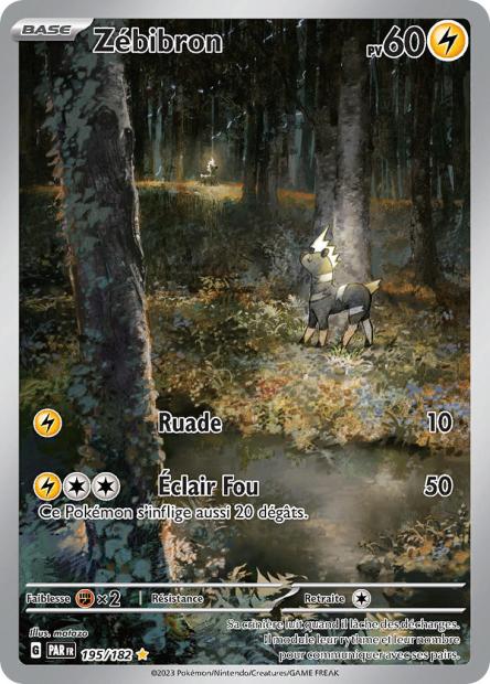 Carte Pokémon Zébibron 195/182 PAR Faille Paradoxe EV04 Neuf FR LorenZone